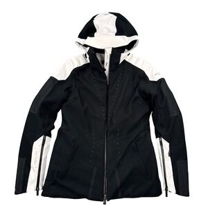 Kjus Freelite Jacket Womens 34 XS Black White Ski Snowboard Hooded LS15-G00